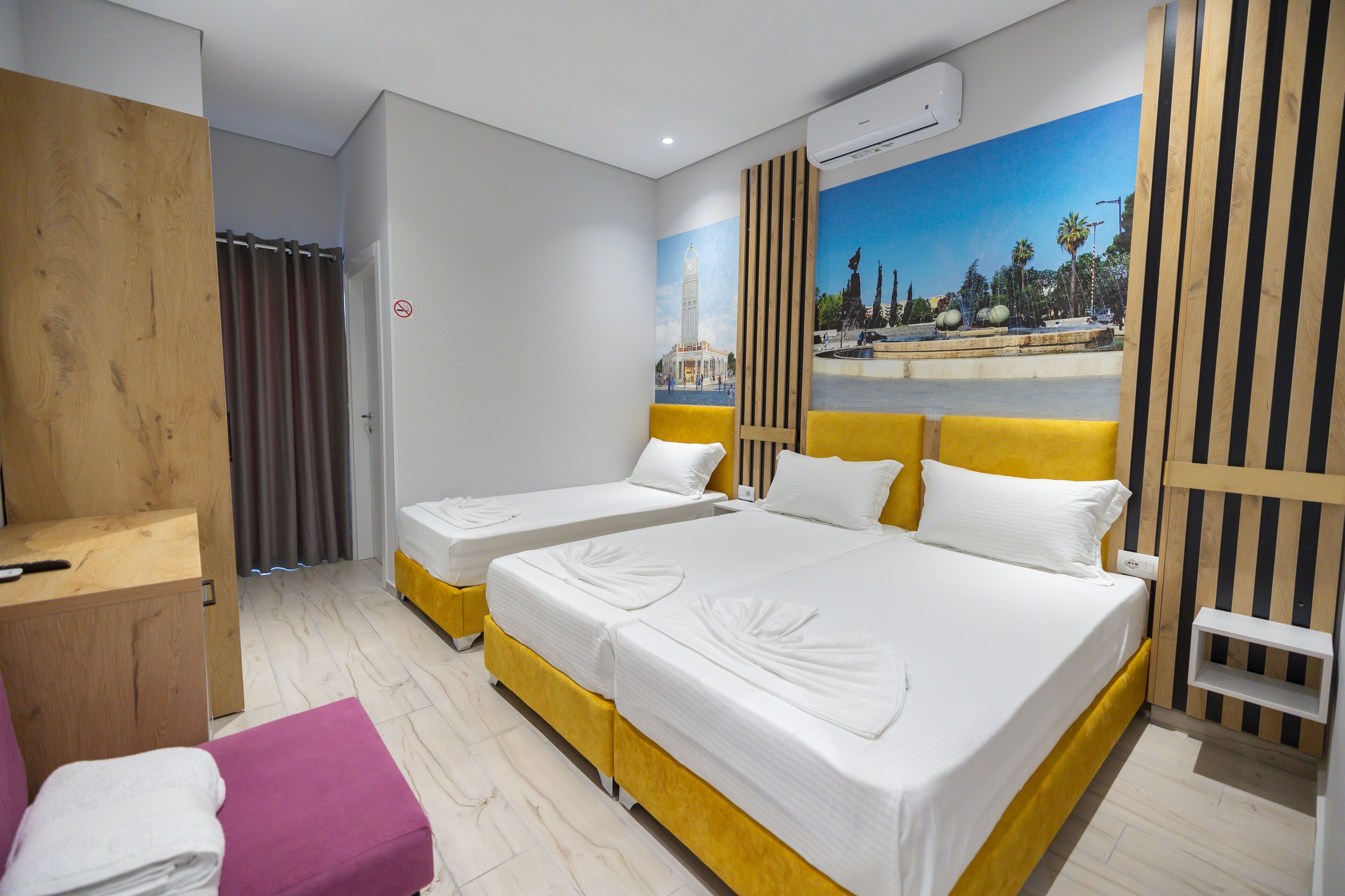 Quarto triplo luxo | Lençóis italianos Frette, roupas de cama premium