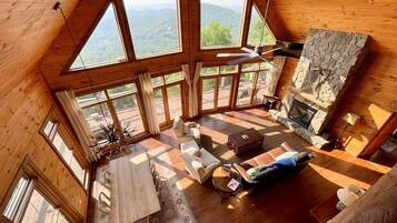 Smart TV, fireplace, table football