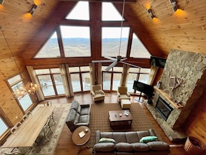 Smart TV, fireplace, table football