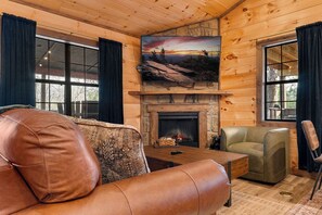 Smart TV, fireplace, video games, books