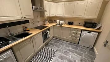 Fridge, microwave, oven, toaster