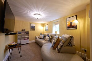 TV, fireplace - Netherdale Farmhouse, Upperdale | Peak District (Buxton)