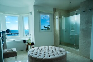 Ducha, secador de pelo, bidet, toallas