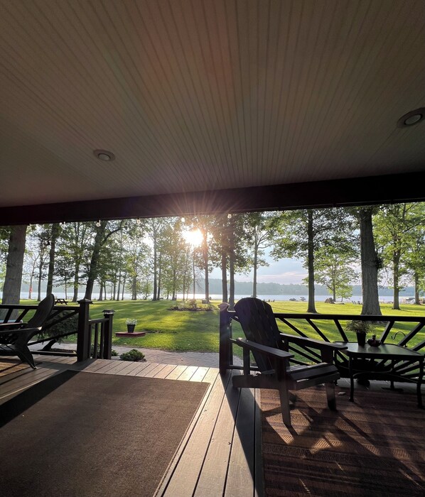 Terrace/patio - Lakefront Home on Cross Lake Jordan NY (Jordan)