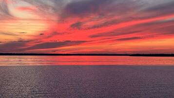 On the beach, sun loungers, beach towels