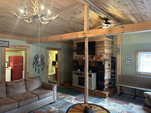 Smart TV, fireplace, video games