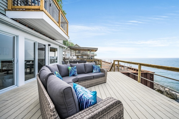 Spend long afternoons on the expansive deck overlooking the lake.