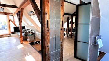 Luxury Penthouse | Bathroom | Shower, rainfall showerhead, designer toiletries, hair dryer