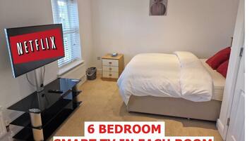 6 bedrooms, iron/ironing board, WiFi, bed sheets