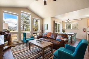 TV, fireplace, books - Sale! Dogs OK! Views, King Bed, Near National Park (Estes Park)