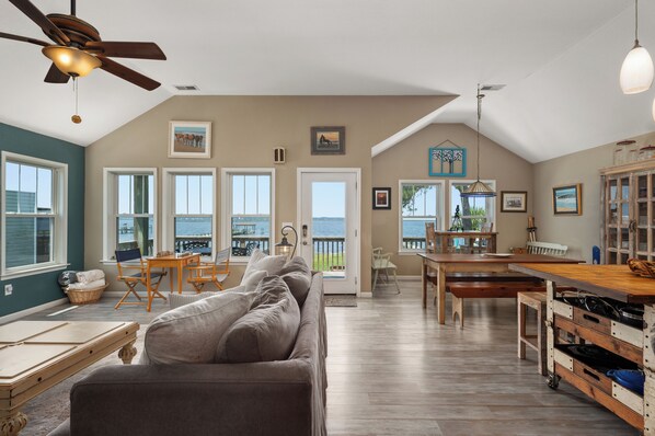 Smart TV, DVD player, books, video library