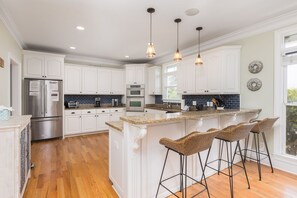 Fridge, dishwasher, coffee/tea maker, cookware/dishes/utensils - High Tide on Folly Beach! Ocean View & Private Pool (Folly Beach)