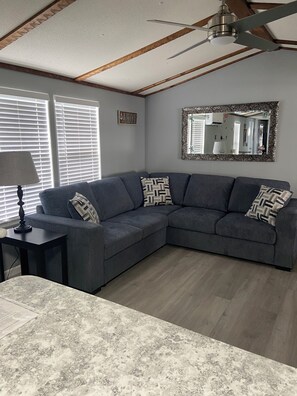 Smart TV, fireplace - Moonlite Retreat-  Waterfront home in Welaka, Florida (Welaka)
