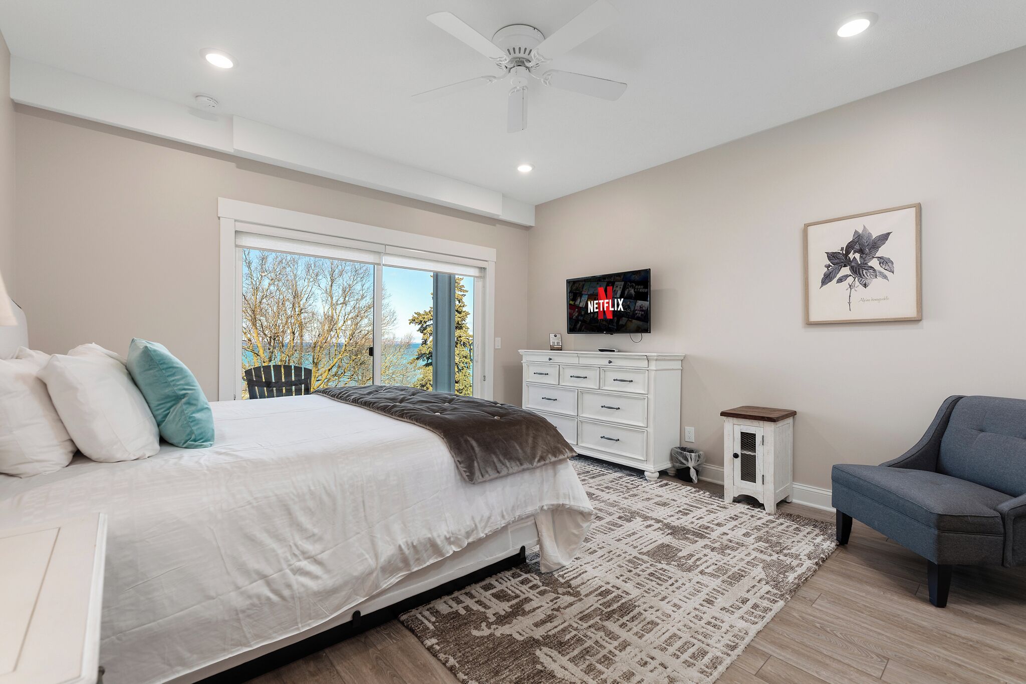 Individually decorated, individually furnished, iron/ironing board