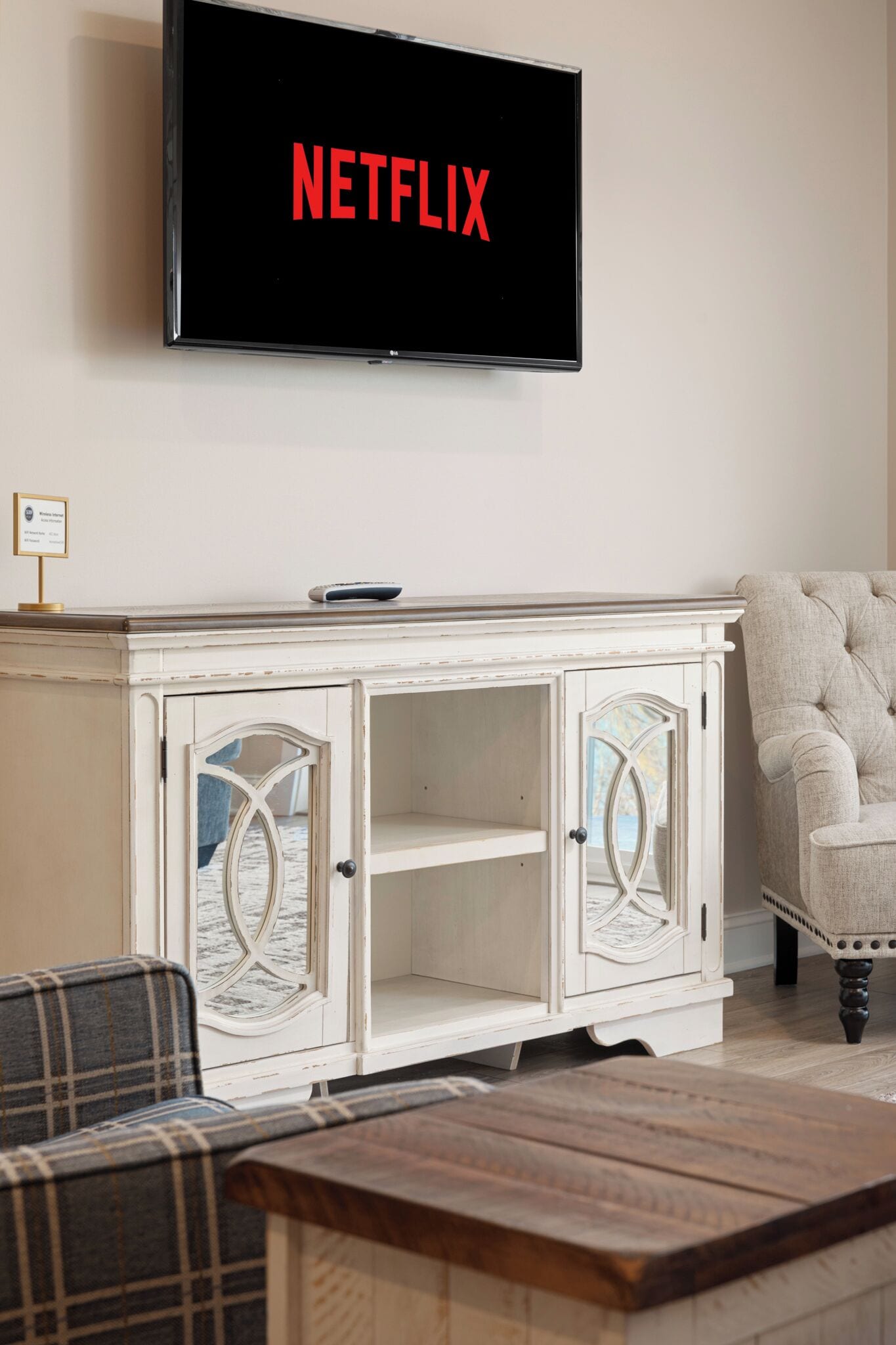 Individually decorated, individually furnished, iron/ironing board