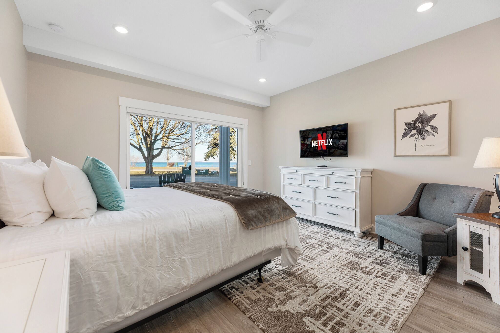 Individually decorated, individually furnished, iron/ironing board