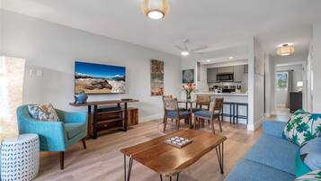 Luxury Condo | Living area | Smart TV, Hulu, streaming services