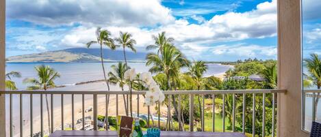 Luxury-Apartment, Meerblick, am Strand | Balkon