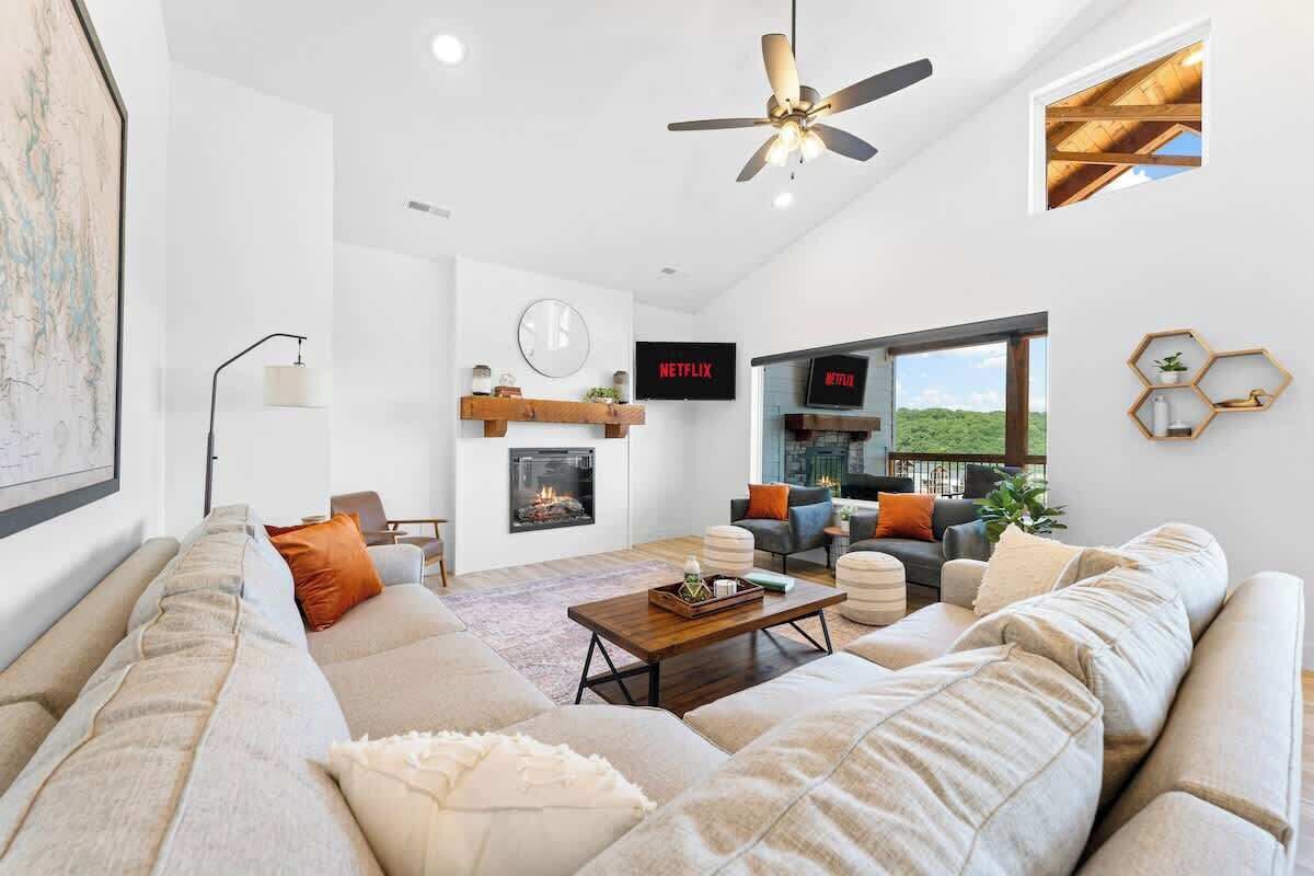 Smart TV, fireplace, video games, foosball