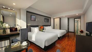 Family Quadruple Room, City View | 1 bedroom, premium bedding, pillowtop beds, minibar