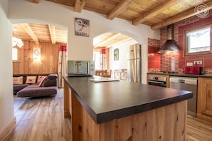 Fridge, microwave, oven, stovetop - LA Pastourelle 2 - Bonneval SUR ARC (BONNEVAL SUR ARC)