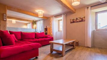 Télévision, cheminée, lecteur de DVD