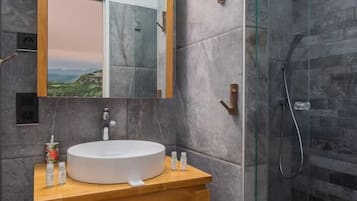 Dusche, Haartrockner, Handtücher