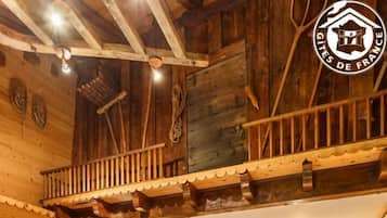 Télévision, cheminée, lecteur de DVD