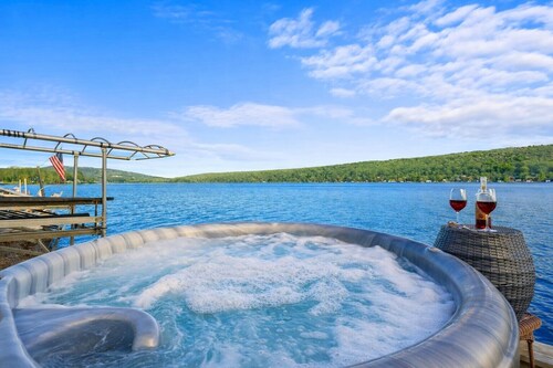 Keuka Lakefront Retreat | Hot Tub | Dock | Kayaks
