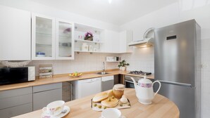 Kaffetrakter/tekoker, kjøleskap, mikrobølgeovn og ovn