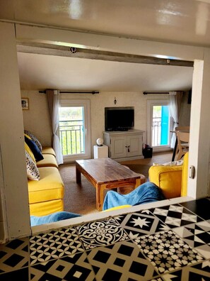 TV, DVD player, books