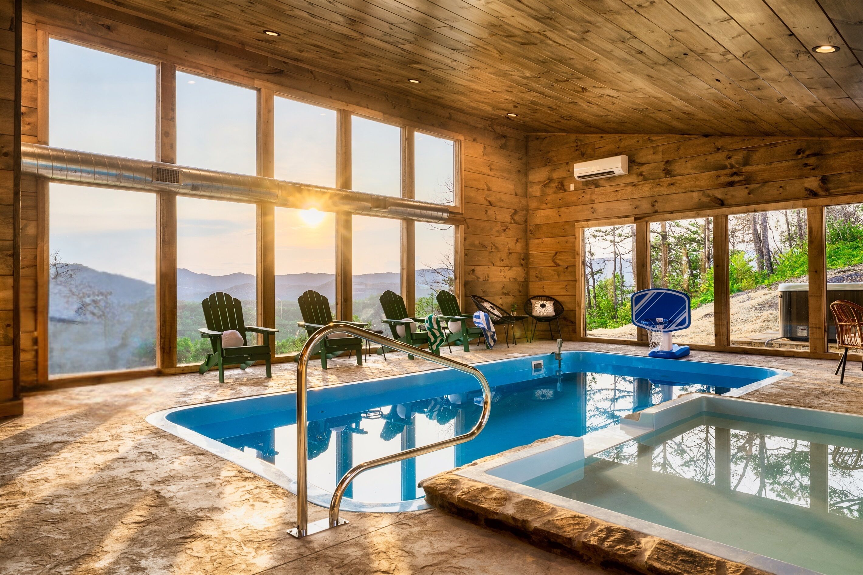 Indoor pool, a heated pool