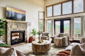 Smart TV, fireplace, video games, foosball