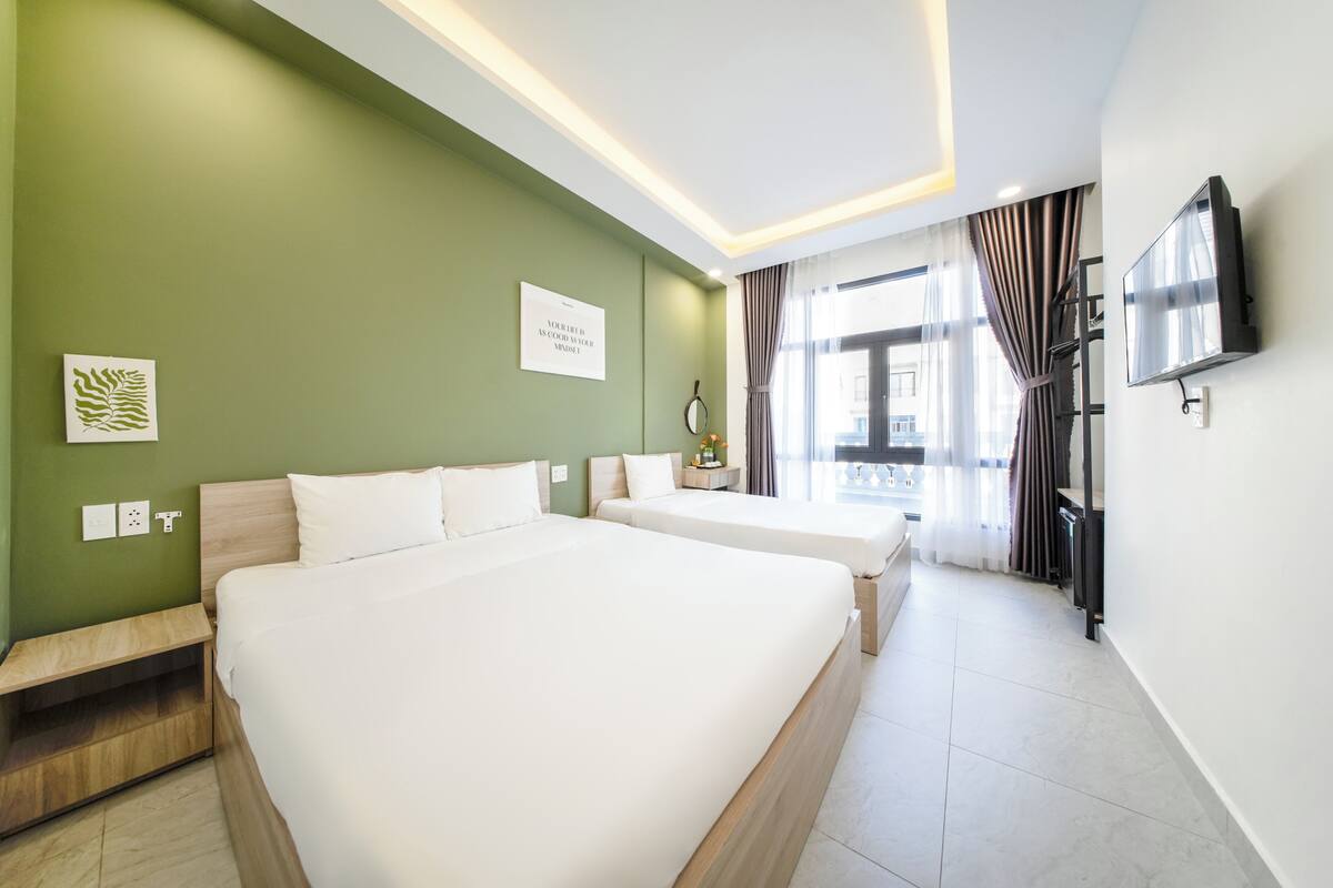Family Triple Room, City View | Egyptian cotton sheets, premium bedding, pillowtop beds, blackout drapes