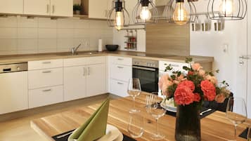Fridge, oven, stovetop, dishwasher