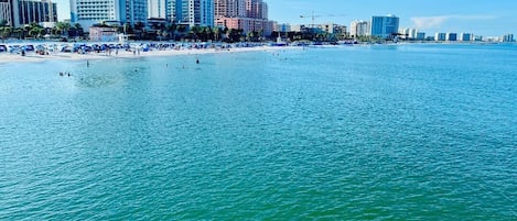 Sun-loungers, beach towels