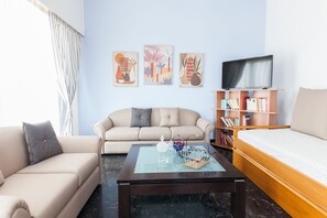 Apartment | Living area - Spacious New apt w View in Agia Varvara (Agia Varvara)