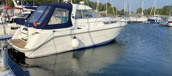Motor Yacht on Isle of Bute. Ideal for couples, or families. In Marina.