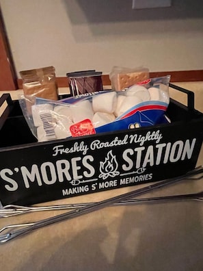 Indulge in the sweet treats at the S'MORES STATION, where freshly roasted goodies are prepared nightly.