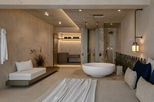 Bañera, bañera profunda, artículos de tocador ecológicos