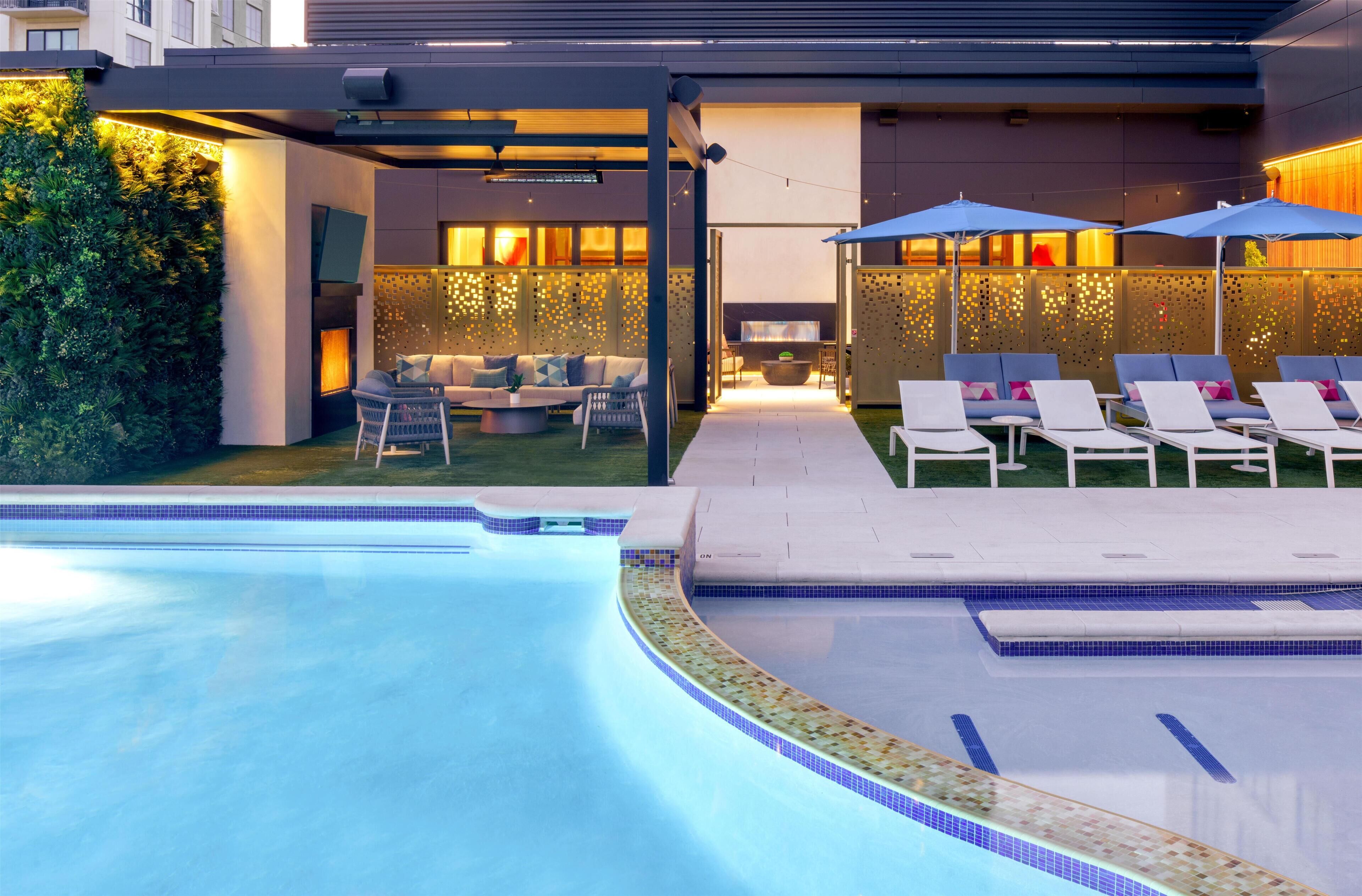 Seasonal outdoor pool, pool cabanas (surcharge), pool umbrellas