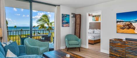 Appartamento Luxury | Area soggiorno | Smart TV 50 pollici con canali via cavo