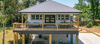 New cottage blocks from the beach; pets OK! Firepit!  Grill! EV Charger! 65” TV