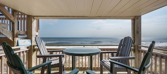 Dog-friendly oceanfront condo, 2 bedrooms plus bonus room, expansive oceanfront decks!