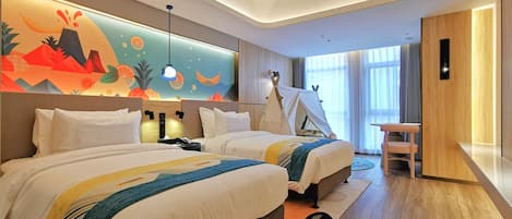 Family Double or Twin Room | Down comforters, free WiFi, bed sheets