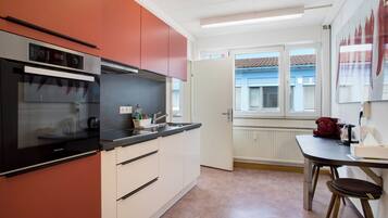 Fridge, microwave, stovetop, dishwasher