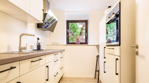 Fridge, oven, stovetop, dishwasher