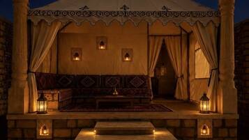 Family Suite, Patio, Desert view | Premium bedding, desk, soundproofing, bed sheets