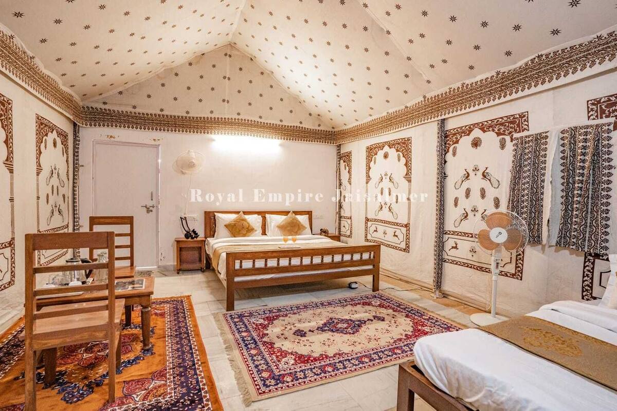 Barraca superluxo | 1 quarto, roupas de cama premium, escrivaninha, quartos à prova de som
