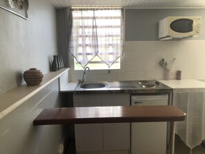 Fridge, microwave, stovetop, coffee/tea maker - AIR-CONDITIONED STUDIO WITH POOL (Saint-Claude)